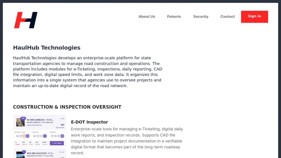 HaulHub Technologies screenshot