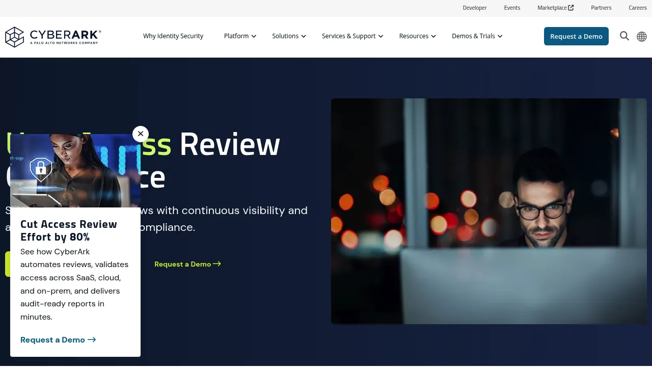 CyberArk User Access Review Compliance screenshot