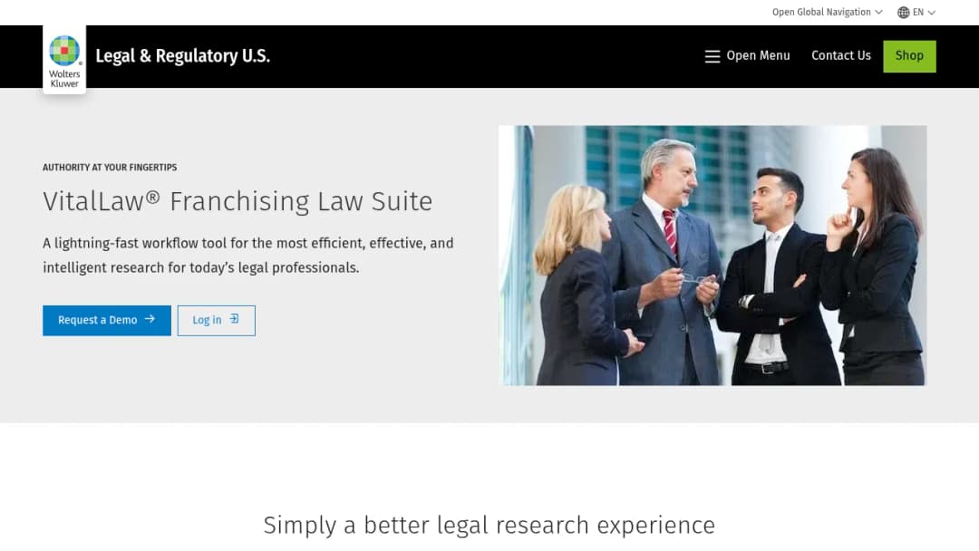 Wolters Kluwer VitalLaw® Franchising Law Suite screenshot