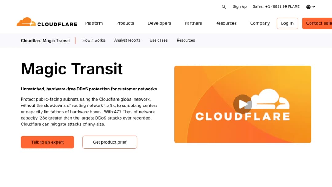 Cloudflare Magic Transit screenshot