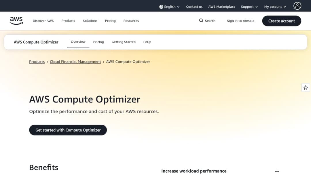 AWS Compute Optimizer screenshot