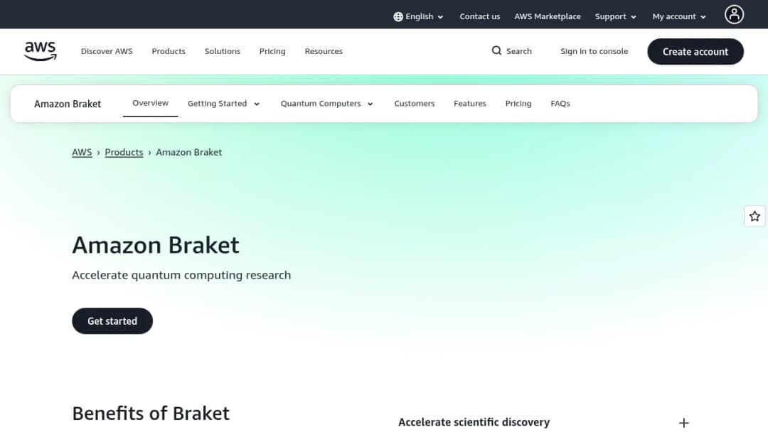 Amazon Braket screenshot