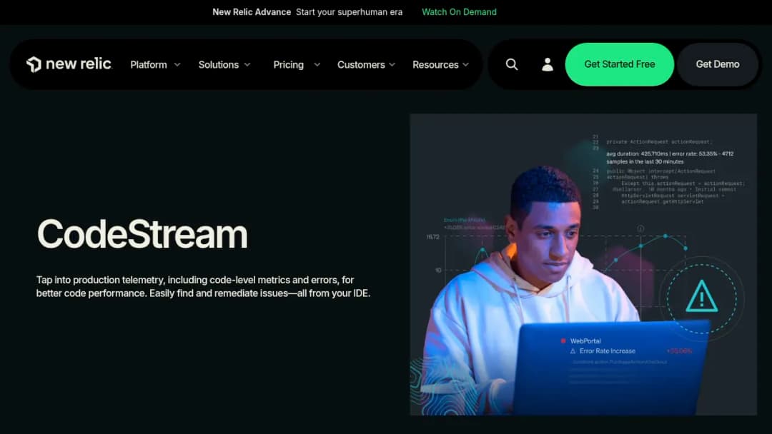 New Relic CodeStream screenshot