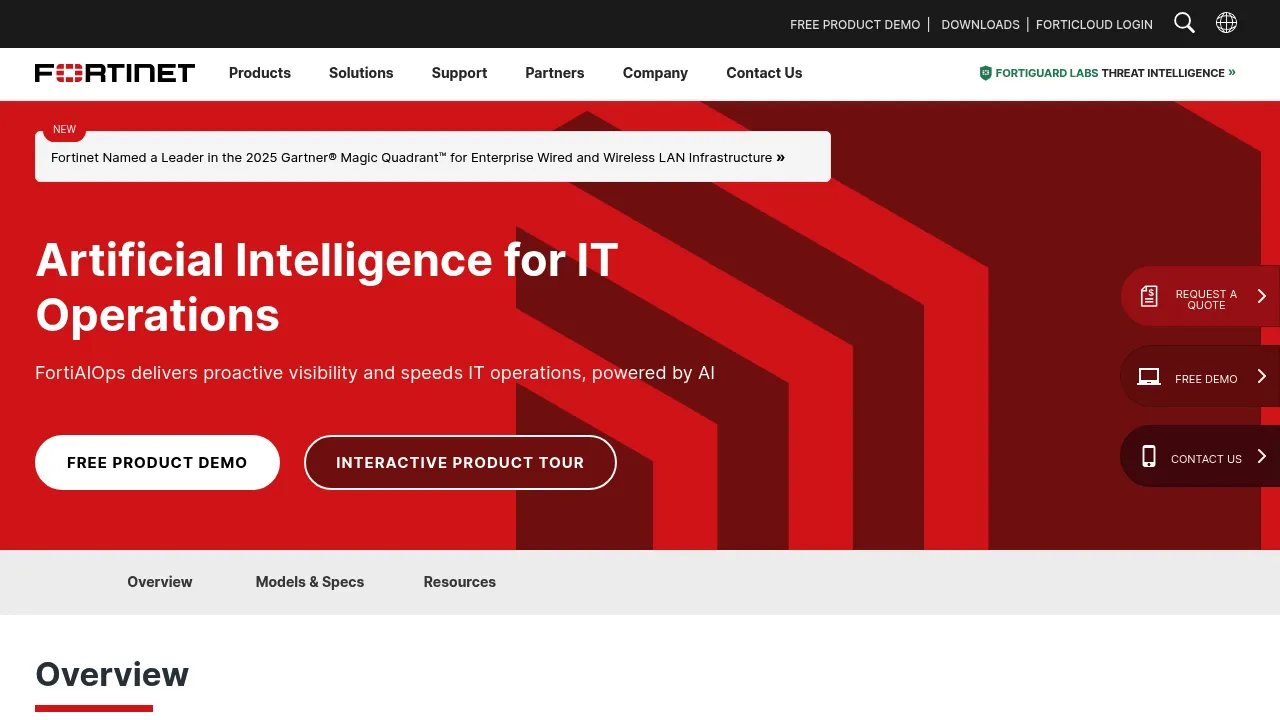 Fortinet AIOps screenshot