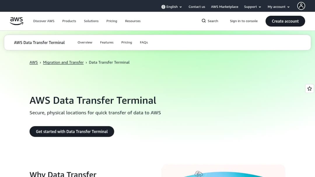 AWS Data Transfer Terminal screenshot