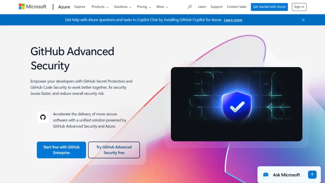 Microsoft GitHub Advanced Security screenshot