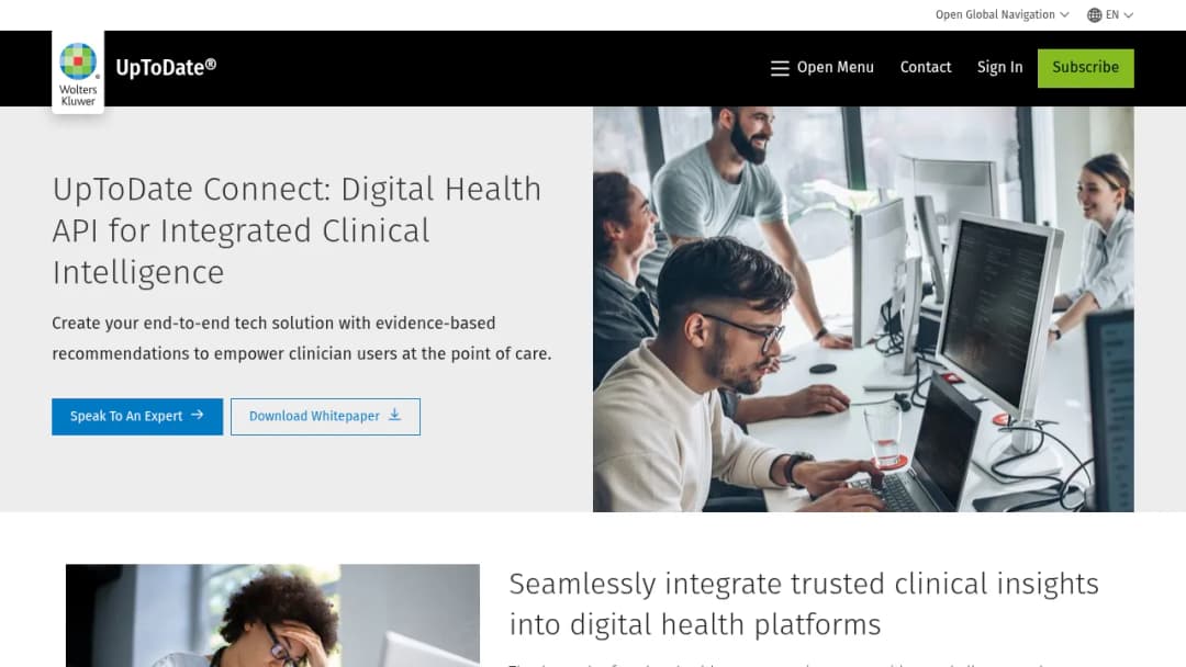 Wolters Kluwer UpToDate Connect: Digital Health API for Integrated Clinical Intelligence screenshot