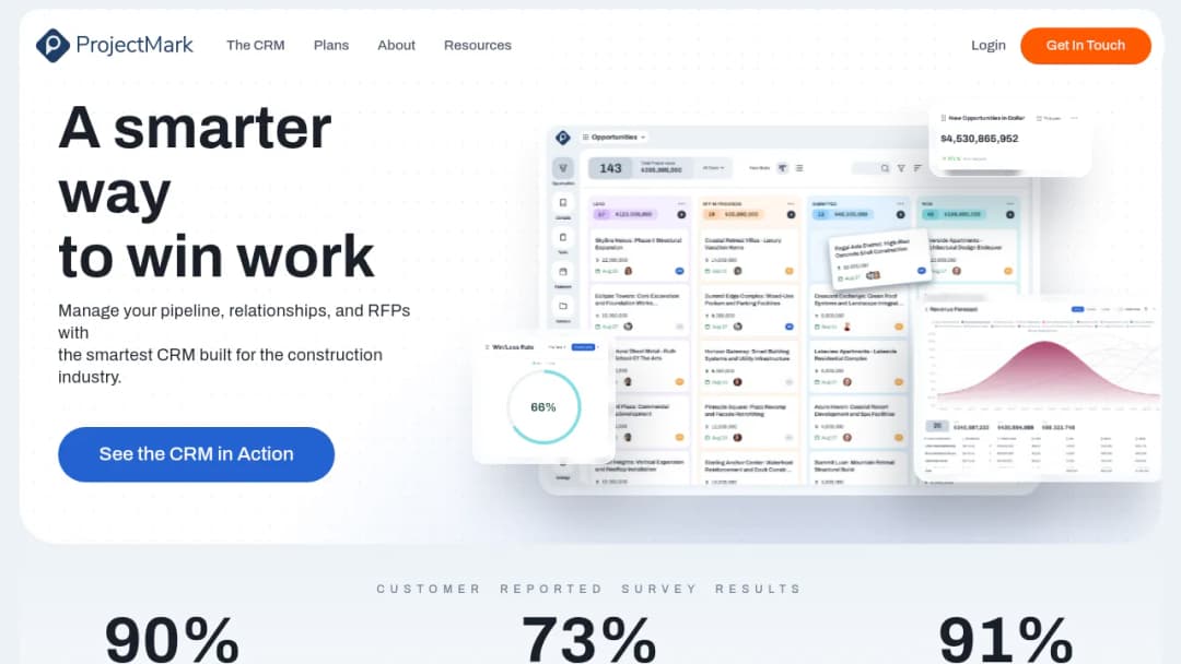 ProjectMark Construction CRM screenshot