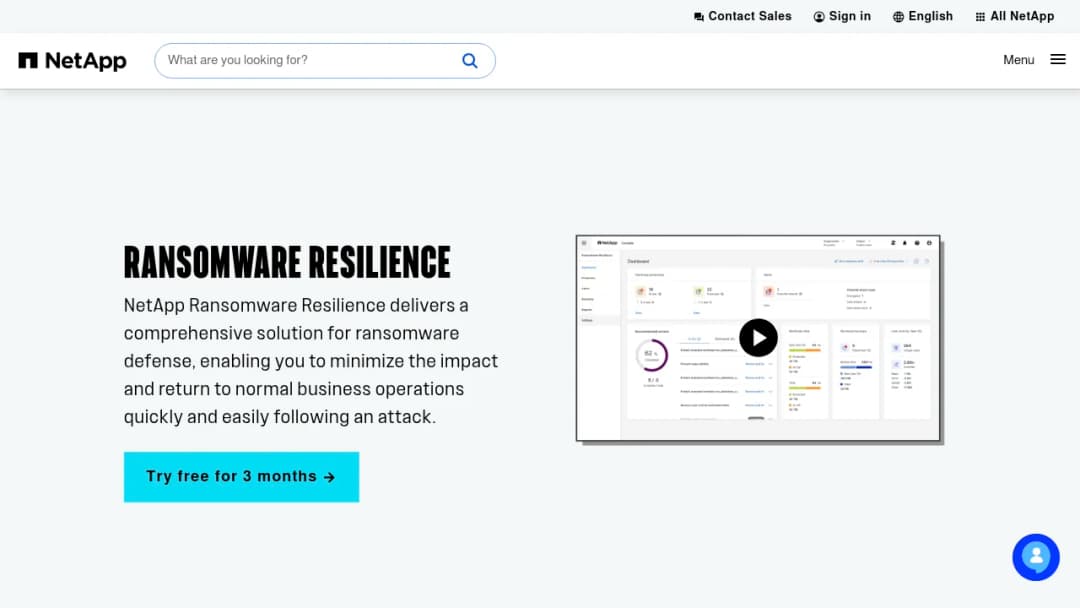 NetApp Ransomware Resilience screenshot