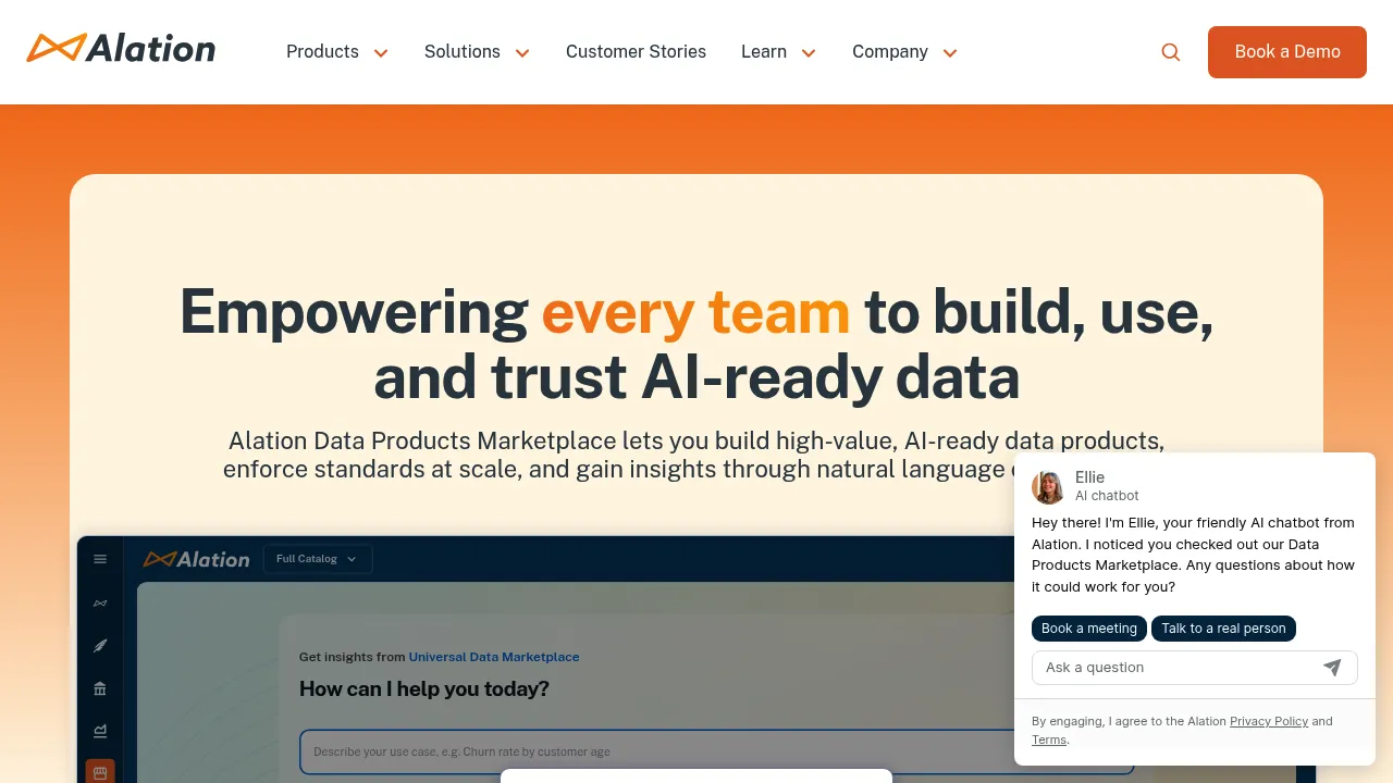 Alation Data Products Marketplace screenshot