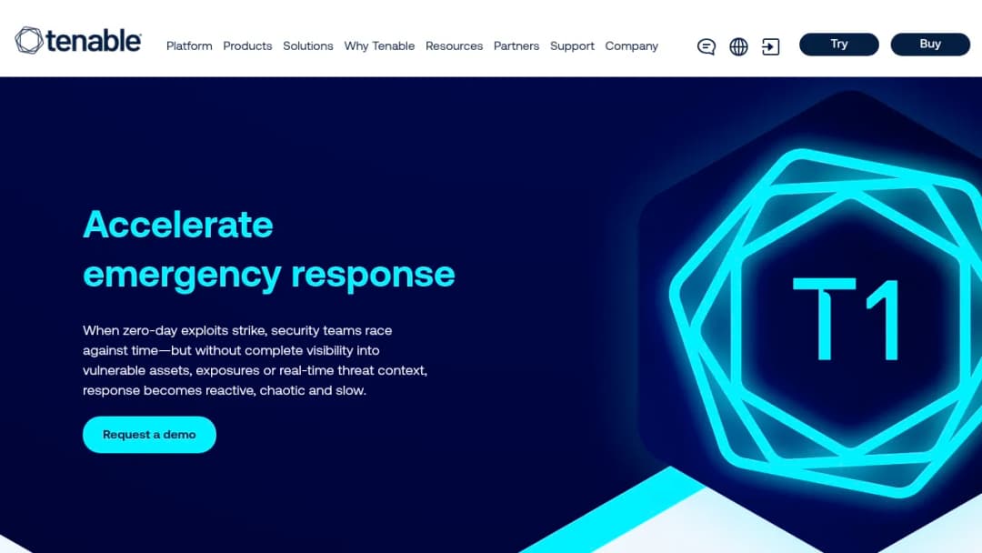 Tenable Emergency response screenshot