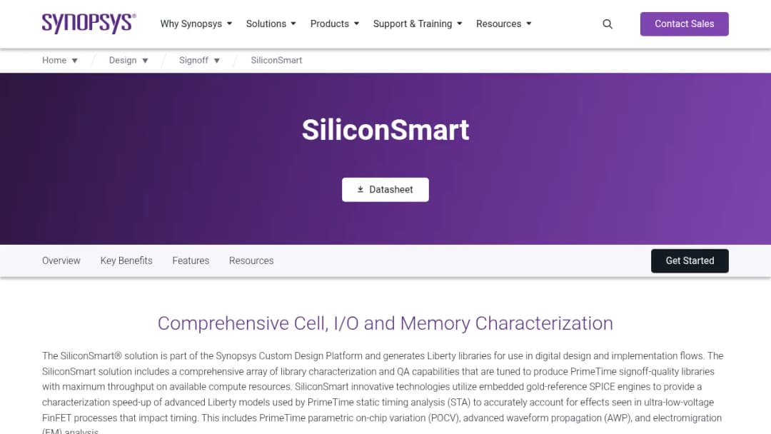 Synopsys SiliconSmart screenshot