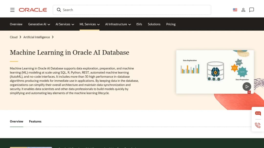Oracle Machine Learning screenshot