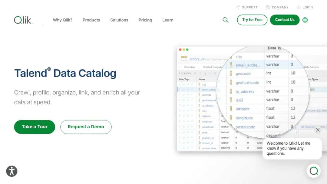 Qlik Talend Data Catalog screenshot