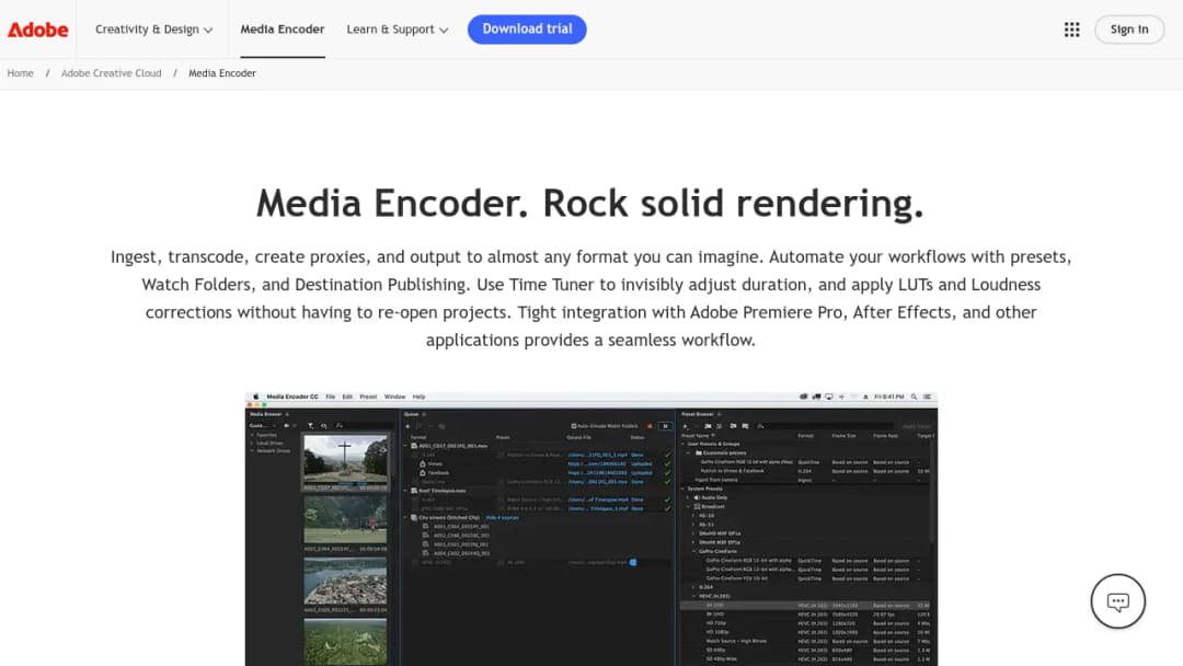 Adobe Media Encoder screenshot