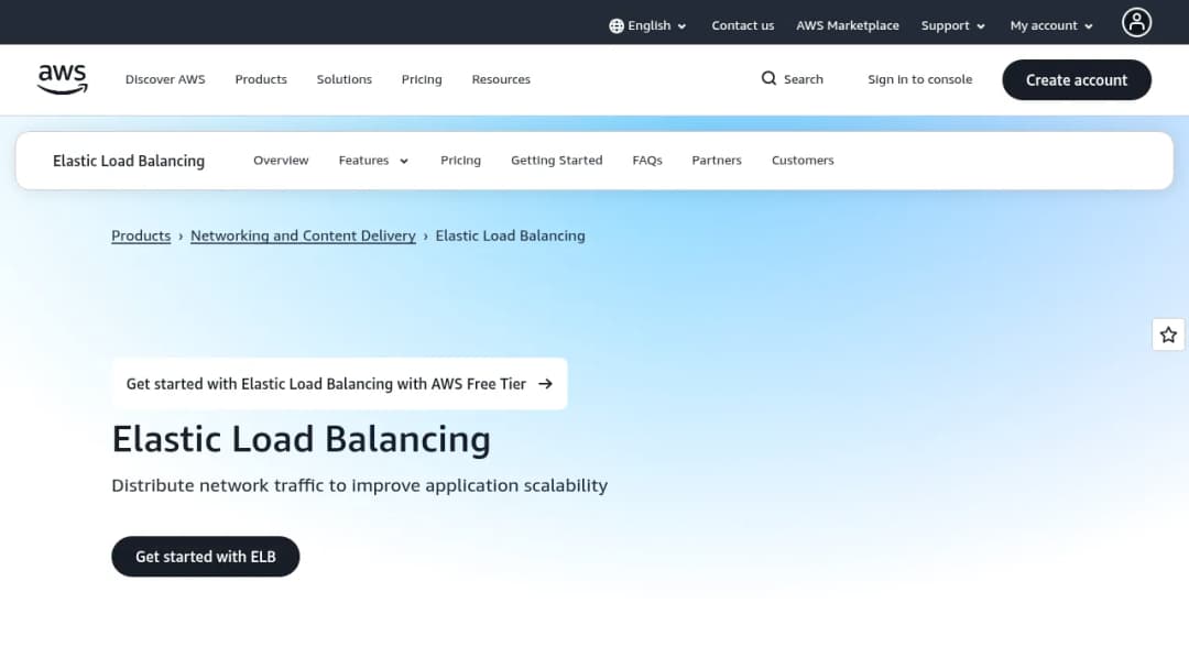 Elastic Load Balancing (ELB) screenshot