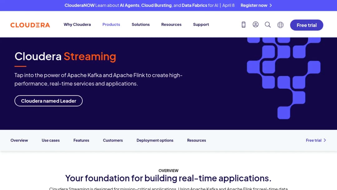 Cloudera Streaming screenshot