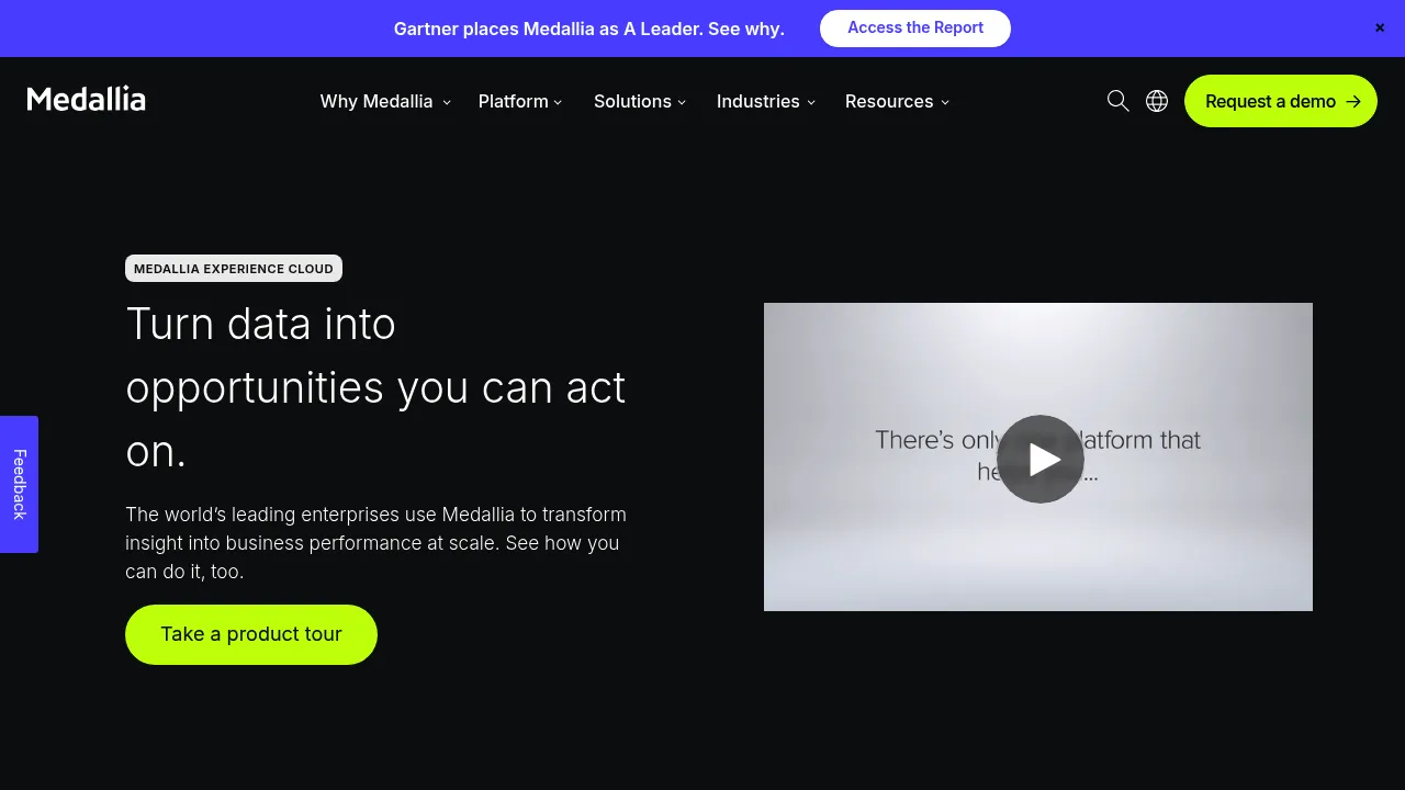 Medallia Platform screenshot