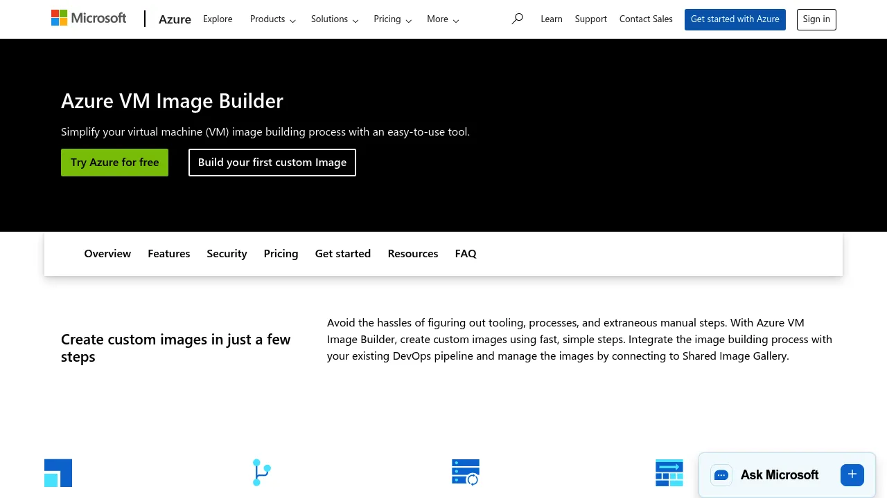 Azure VM Image Builder screenshot