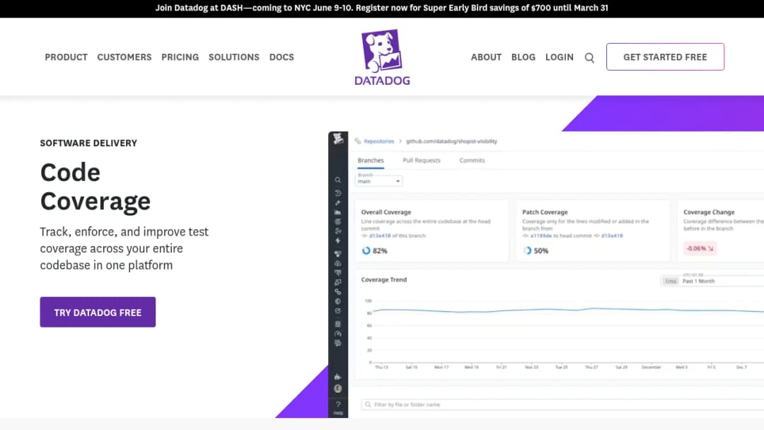 Datadog Code Coverage screenshot