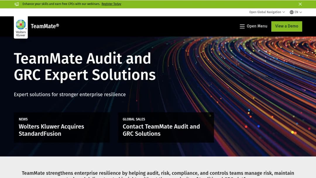 Wolters Kluwer TeamMate screenshot