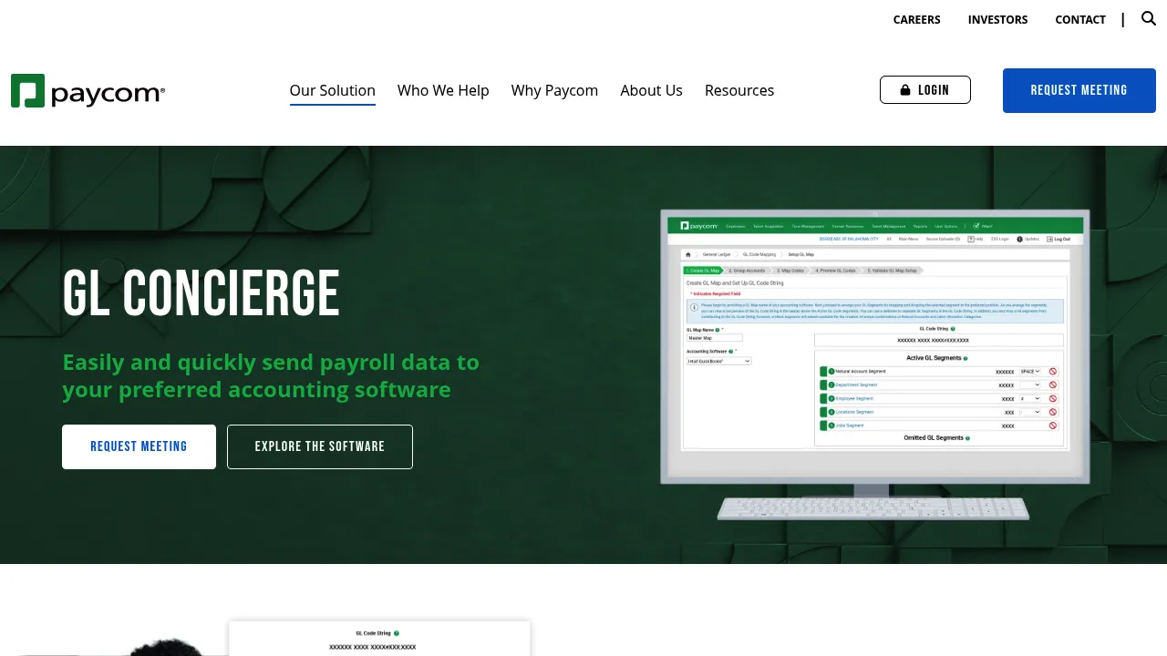 Paycom GL Concierge screenshot