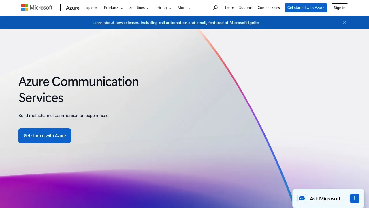 Azure Communication Services screenshot