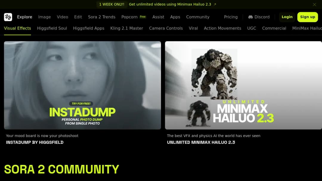 Higgsfield screenshot
