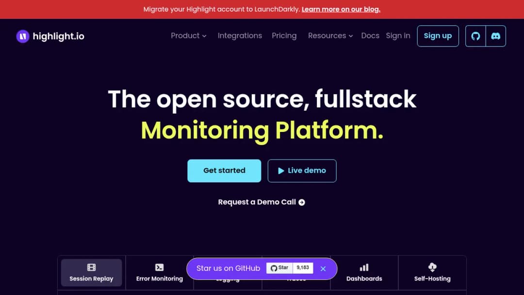 highlight.io screenshot