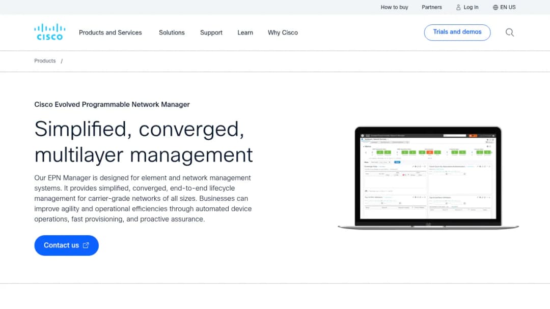 Cisco Evolved Programmable Network Manager screenshot