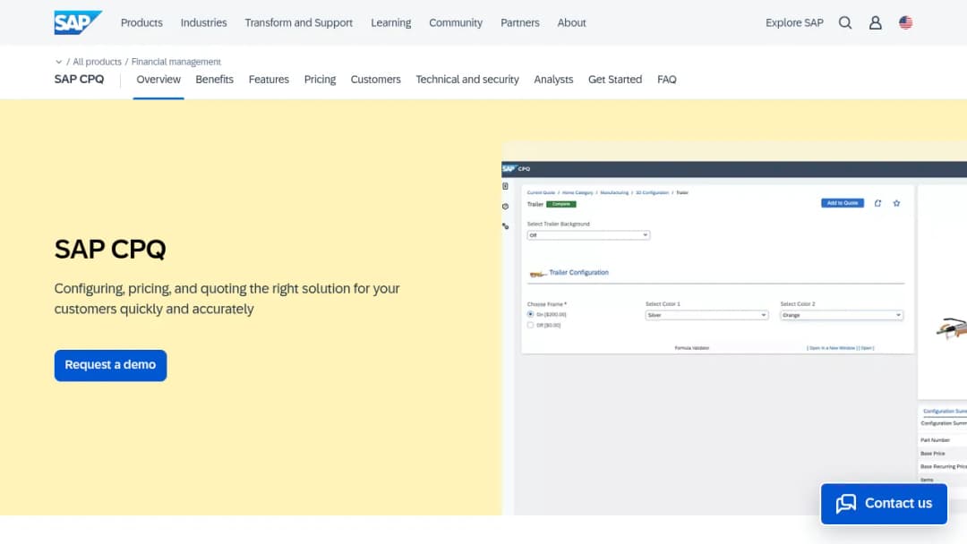 SAP CPQ screenshot