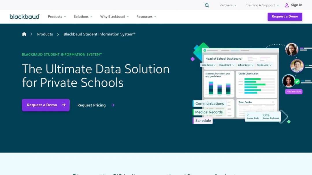 Blackbaud Student Information System screenshot
