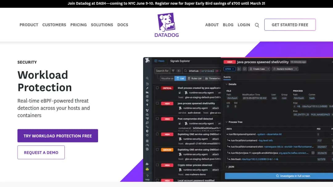Datadog Workload Protection screenshot