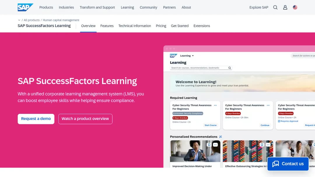SAP SuccessFactors Learning screenshot