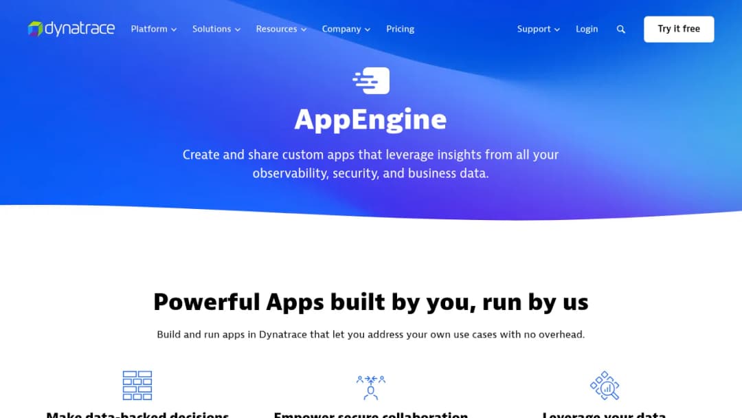 Dynatrace ExploreAppEngine screenshot