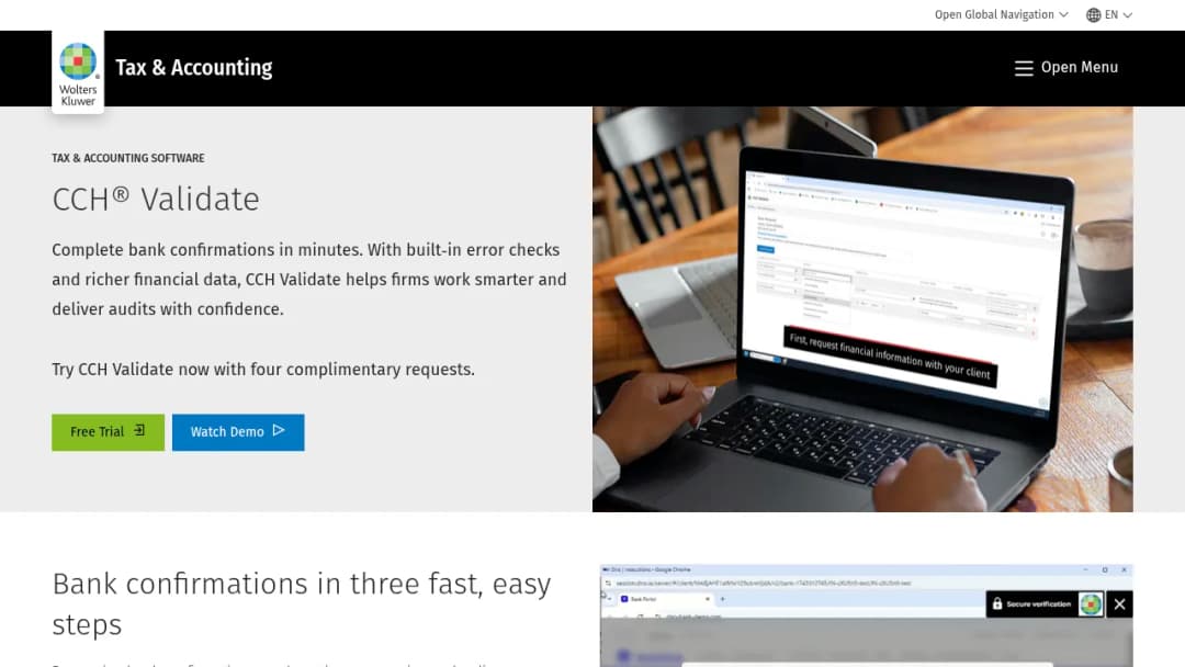 Wolters Kluwer CCH® Validate screenshot