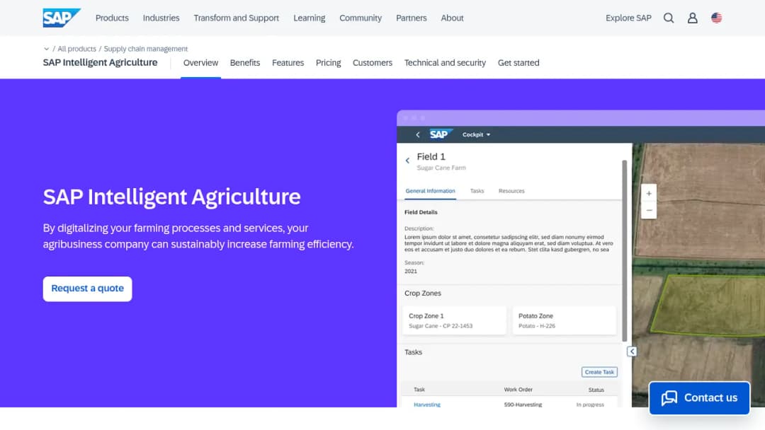 SAP Intelligent Agriculture screenshot