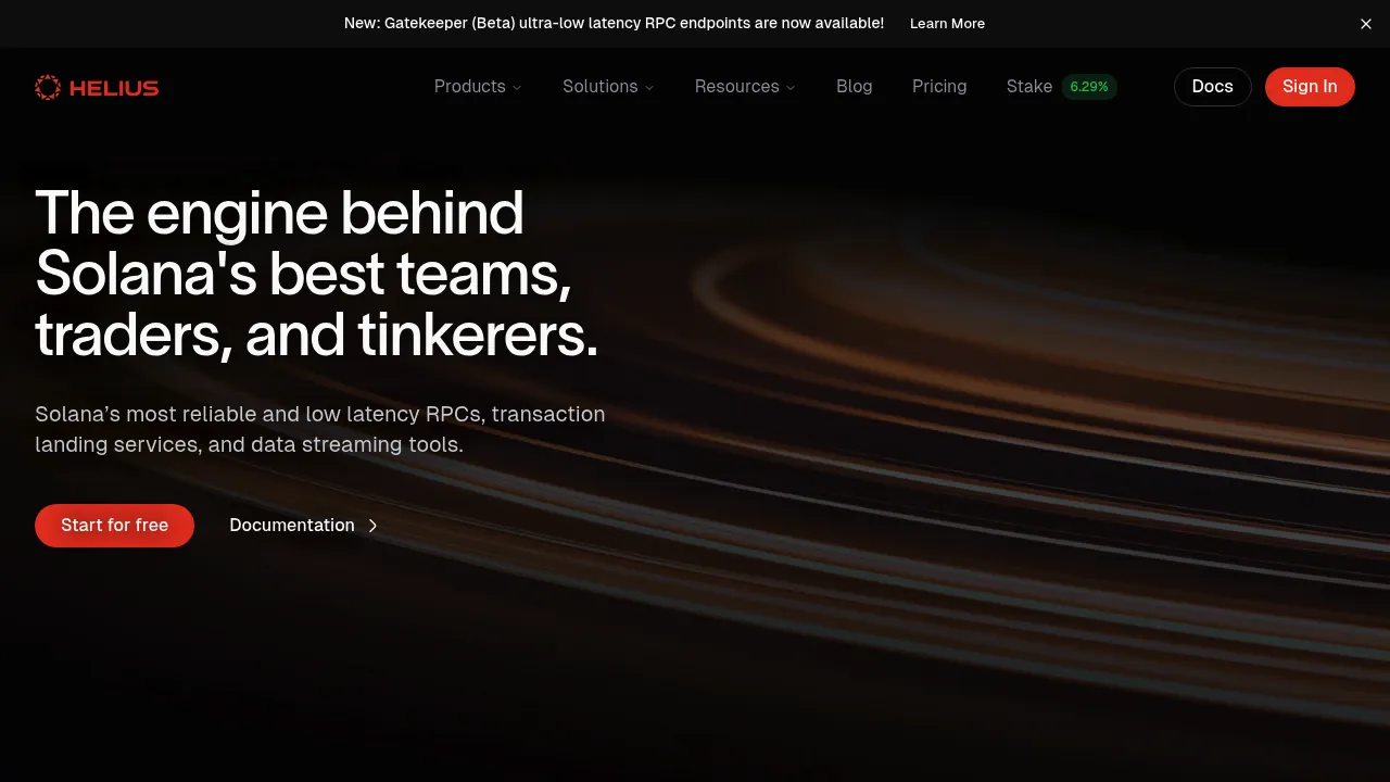 Helius screenshot