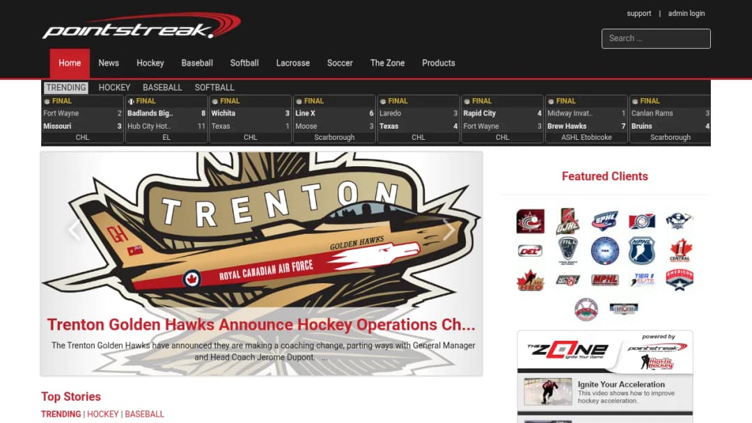 Pointstreak Sports Technologies screenshot