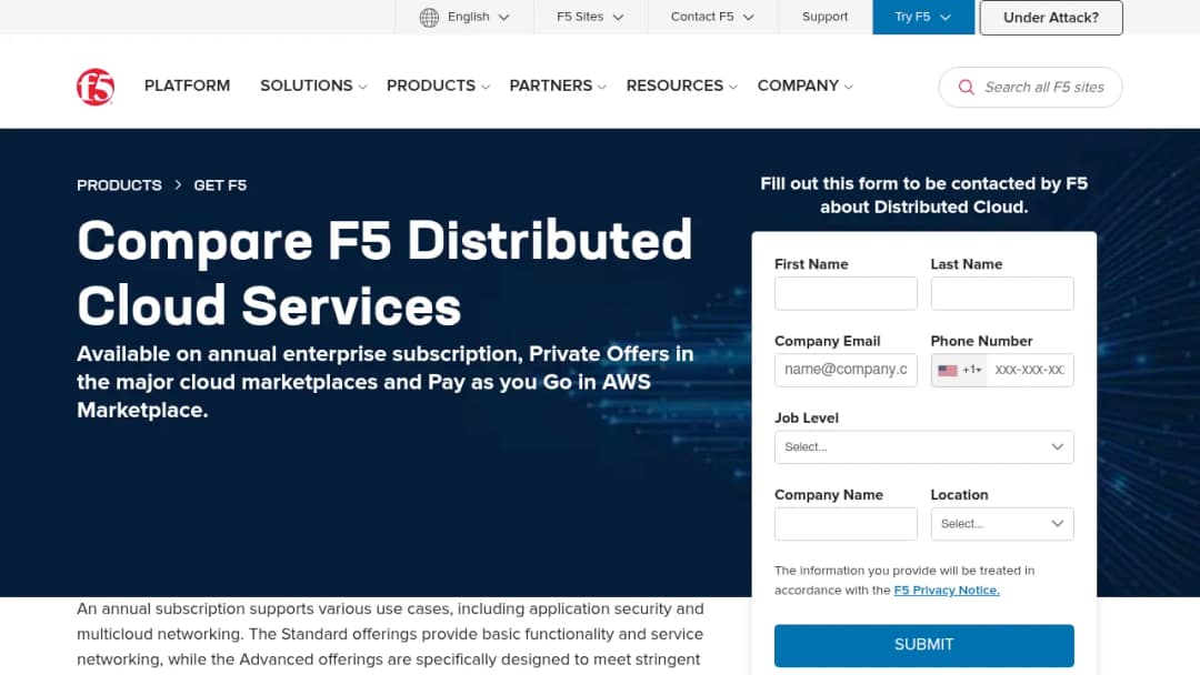 F5 Distributed Cloud services screenshot