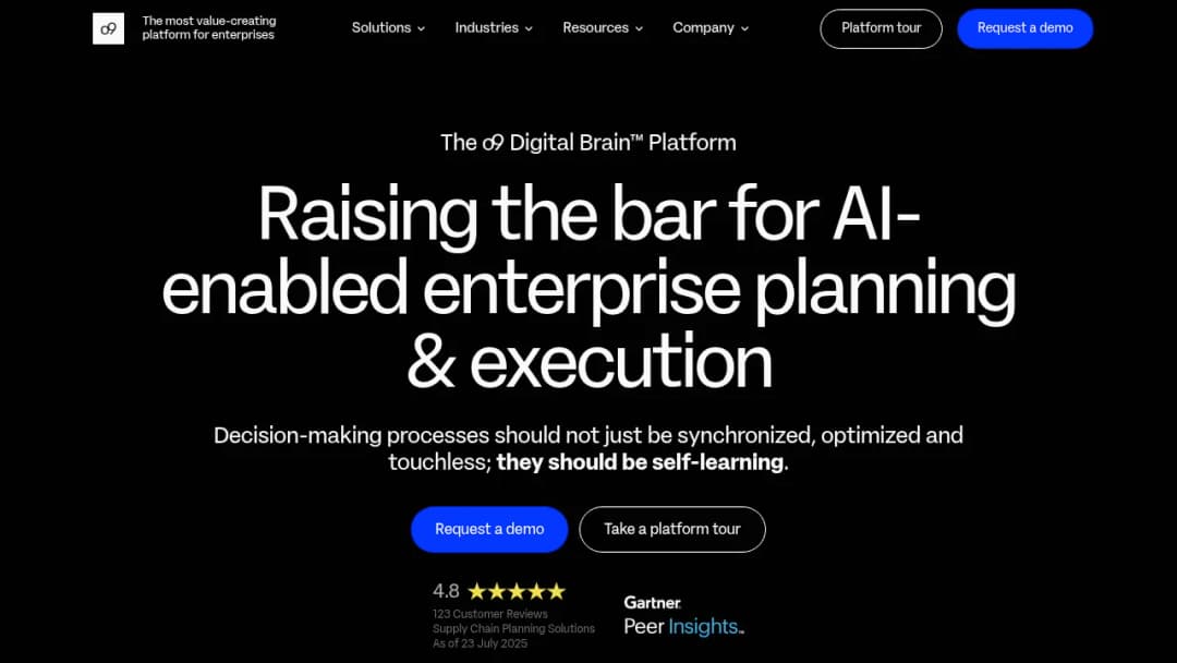o9 Solutions screenshot