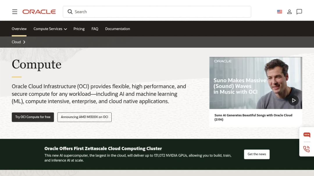 Oracle Cloud Compute screenshot