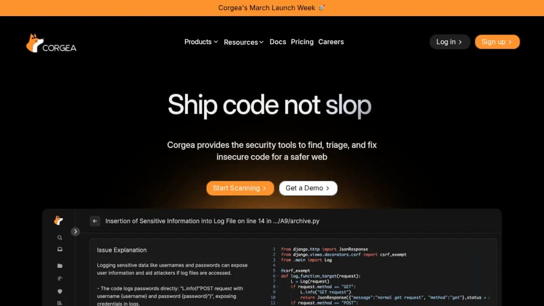 Corgea screenshot