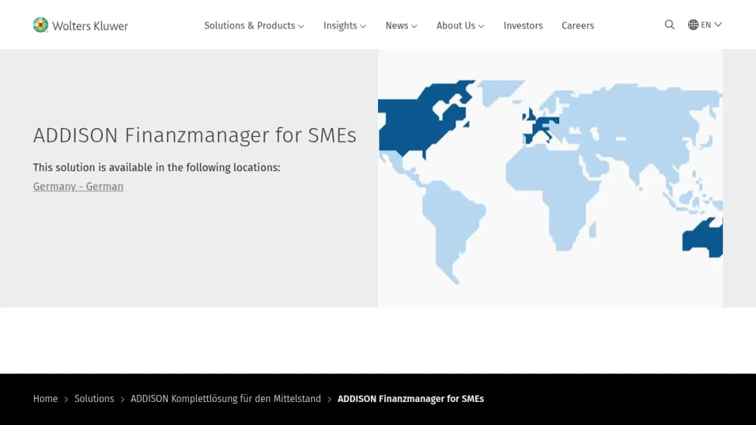 Wolters Kluwer ADDISON Finanzmanager for SMEs screenshot