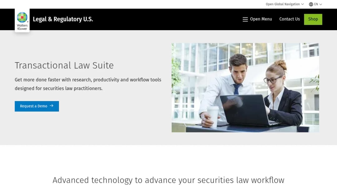 Wolters Kluwer Transactional Law Suite screenshot