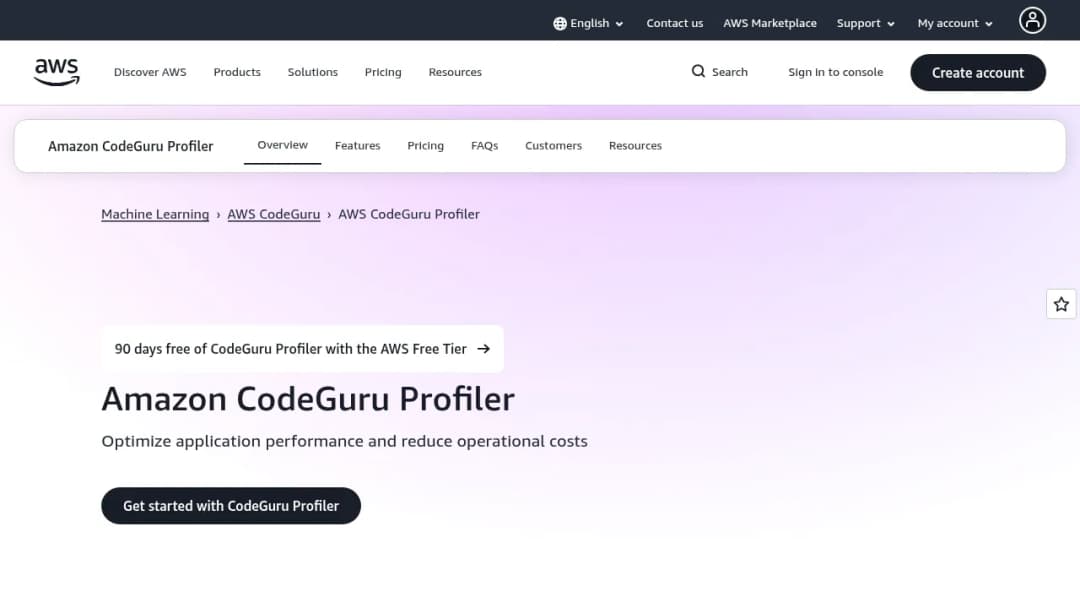 Amazon CodeGuru screenshot