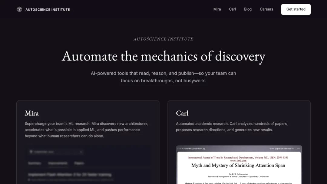 Autoscience Institute screenshot