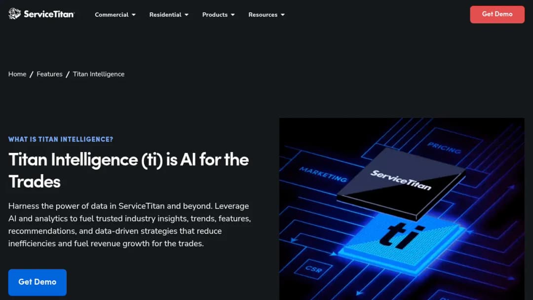 ServiceTitan Titan Intelligence screenshot