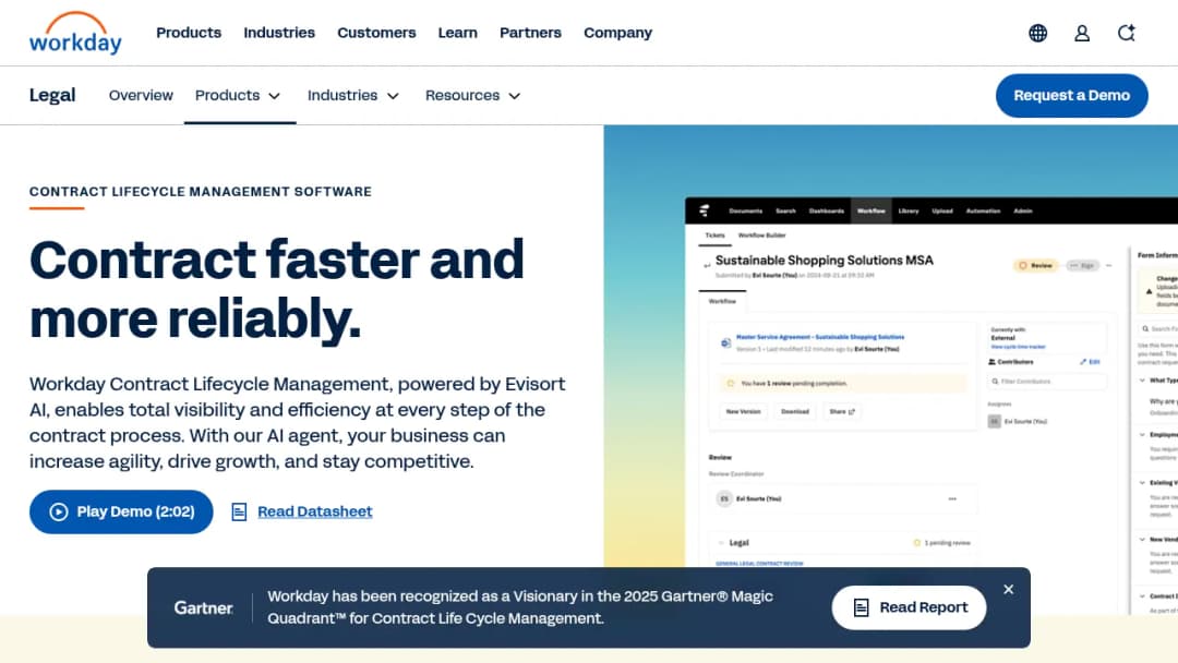 Workday Contract Lifecycle Management screenshot