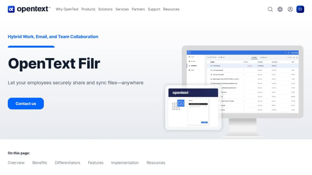 OpenText Filr screenshot
